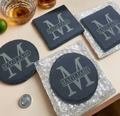 Personalized Slate Drink Coasters